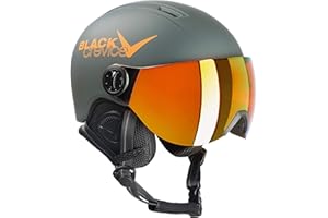 Black Crevice Kinder Visierhelm Leogang, Casco da Sci. Unisex-Kids