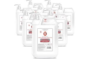 LAKELAND COSMETICS Hand Sanitiser with Pump Dispenser - 8X 5 Litres - 80% Alcohol Surgical/Medical Grade - Anti-Bacterial Hand Hygiene Rub, sanitizer (Pack of 8))