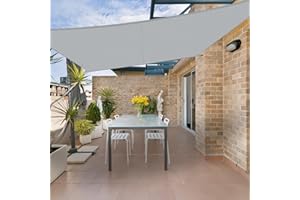 HENG FENG Żagiel Przeciwsłoneczny Wodoodporny Prostokątny PES 3x4m Poliester Ochrona Przed Promieniowaniem UV do Ogrodu Patio na Zewnątrz Balkon Kolor Szary