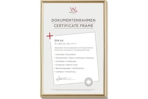 walther design Bilderrahmen gold 21 x 29,7 cm (DIN A4) Galeria Kunststoffrahmen KG130H