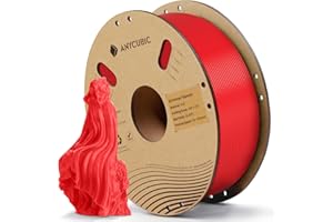 ANYCUBIC PLA Filament 1.75mm, 1KG Bobine Filament pour Impression 3D(2.2 LBS), Haute précision et Résistance, Avec RFID, Compatible avec les Imprimante 3D, PLA Rouge Vif