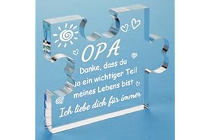 Welsky Opa Geschenk, Gravierter Acrylic Block Geschenke für Opa,Opa Geburtstagsgeschenk Geschenke Für Opa Zum Geburtstag