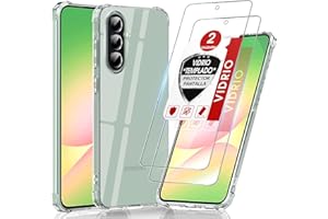 LeYi Funda para Samsung Galaxy A56/A 56 5G 5 G con [2-Unidades] Cristal Templado, Carcasa Armor Silicona Soft Skin TPU Case Antigolpes Cover, Transparente