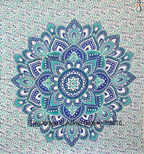 Tapestry Queen Ombre Hippie tapestries Mandala Bohemian Psychedelic Intricate Indian Bedspread 92×82 Inches by Aakriti Gallery - 2