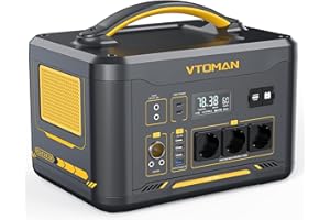 VTOMAN Jump 1500X Portable Power Station 1500W, Générateur solaire 828Wh avec capacité extensible, 1500W Constant-Power LiFePO4 Battery with Jump Starter, Dual 100W PD, 3×Regulated 12V/10A DC Output