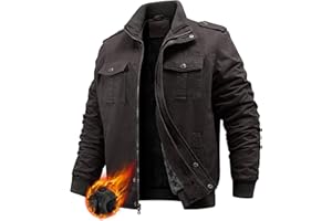 PASUDA Chaqueta Hombre Invierno Casual Cálido Chaqueta de Forro Polar Algodón Chaqueta de Militar de Transición Abrigo con Múltiples Bolsillos