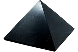 HEKA NATURALS Pyramide en Cristal Noir Poli de Shungite | Déco Maison, Pierre de Shungite Contre Les CEM - Méditation Pierres Chakra pour Soulager Le Stress, Efficace Contre L’énergie Négative (5 cm)