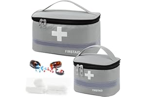 JKYVAA Travel First Aid Bag Portable First Aid Box Empty Large Small Medical Storage Bag Grey Emergency Bag for Travelling Home Outdoor Camping Office Hiking Holiday