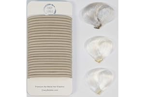 24 Ash Blonde Crazy Bobble® Premium Non-Metal Hair Elastics Hair Bands 4mm Thick Hair Ties For Adults and Kids