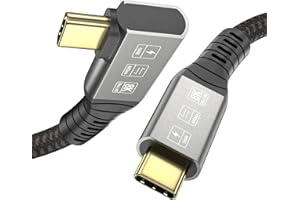 YIWENTEC USB4 8K Cable Thunderbolt 4 Compatible USB 4 Type-c Cable Ultra HD 8K@60Hz 100W Charging 40Gbps Data Transfer Compatible with External SSD eGPU USB-C Docking (Male Male Angle 1.2m)