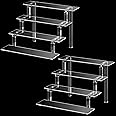 Acrylic Risers Display Stand 4 Tiered Clear Display Shelf for Small Collectibles, Perfume Organiser Holder Cupcake Dessert Stands Nail Polish Organizer Rack Acrylic Storage Shelves for Pop Figures