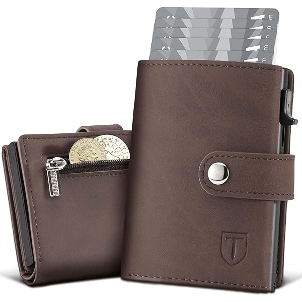 Tarjetero Con Rfid Bloqueo Tarjetero De Cuero Con Protección RFID