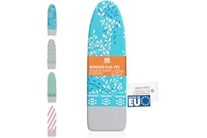 BUNTES BRETT Housse Tables à Repasser Colorée pour Fer à Vapeur (Taille L) | Universel max. 140x50 cm | Housse de Planche a Repasser, Repassage Rapide et Facile | Made in EU | Convient aux Centrale Vapeur | Bleu