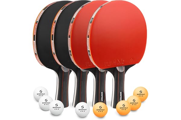 Raquettes de Ping-Pong Set, Haute-Performance avec Balles 3 Étoiles et Mallette Kit de Tennis de Table