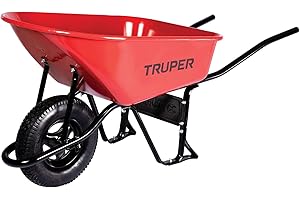 Truper Carretilla METÁLICA 100 litros LLANTA NEUMÁTICA con RODAMIENTOS para Obra CONSTRUCCIÓN Y JARDINERÍA 580KG Capacidad