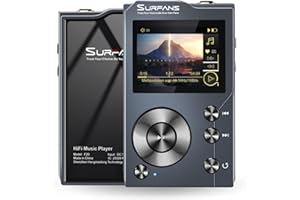 SURFANS F20 128 GB – odtwarzacz MP3 z Bluetooth 5.2, DSD DAC, bezstratny cyfrowy dźwięk o wysokiej rozdzielczości, przenośny odtwarzacz audio z kartą pamięci 128 GB, pamięć z możliwością rozszerzenia do 256