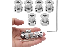6 STÜCKE GT2 Zahnriemenscheibe 16 Zähne 5 mm Bohrung, VooGenzek Timing Riemenscheibe Aluminium Synchronrad, mit Innensechskantschlüssel, für 6mm Breite 3D-Drucker Zubehör