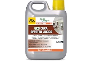 FILA Surface Care Solutions, GLOSSYWAX, Eco Cera ad Effetto Lucido per Pietra, PVC, Laminati, LVT etc., Non Necessita di Essere Lucidata, 1L