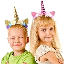 Cerchietto con corno e orecchie di unicorno antiscivolo per cosplay