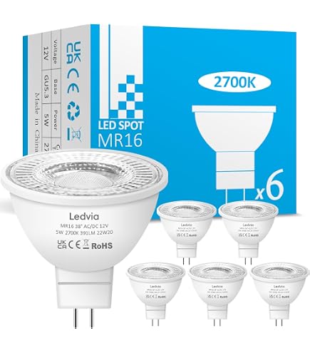Ampoule LED Philips MR16 4,5W GU5.3 - Équivalent 20W, 2700K Blanc Chaud, 207lm, 12V, Neuve