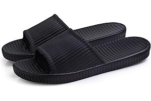 Lily Zone Men's Shower Slippers, Non-Slip Beach Pool Slide Sandals Bathroom House Shoes for Men