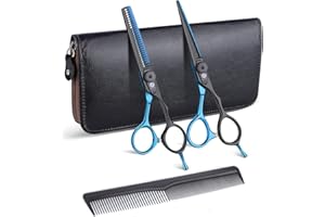 Purple Dragon Forbici da parrucchiere Forbici da parrucchiere professionali da 5,5 pollici Set di forbici da parrucchiere taglio di capelli perfetto per donne e uomini Forbici affilate (QHBlau)