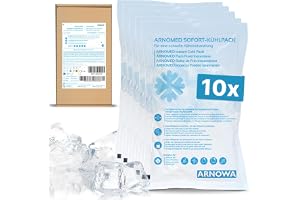 10x ARNOMED® Engångs omedelbara kylkuddar 8x13cm, direktkylningspack att knäcka, instant cold packs för svullnader och skador, engångs-kylkompresser för sport och första hjälpen, Coolpack
