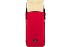 Sacco a pelo per passeggino CORTINA in pelle di agnello medicale di WERNER CHRIST BABY – Sacco estraibile (2-in-1) universale termico per bambini, in peperoncino rosso