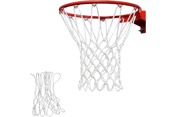 Sportbasketnät, ersättning för alla väder, lämplig för standard basketkorgar, inomhus eller utomhus, 12 öglor för professionell standardstorlek