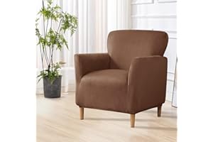 ‎SHANNA SHANNA Bankett Samt Sesselbezug: Moderne Luxus 1Stück Stuhlhussen Abnehmbarer Einfarbiger Weicher Einzelsofabezüge, für Wohnzimmer (Dunkler Kaffee)