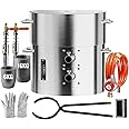 VEVOR Propane Melting Furnace Kit, 16KG/35lbs Gas Metal Melting Furnace Kit, Dual Burner Foundry Home Kiln with Crucibles and Tongs, Smelting Casting Tool for Gold Silver Copper Aluminum Metal Recycle