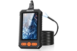 BlueSwan Endoscopio Cámara de Inspección IPS 4.3" 1080P HD, Camara endoscopica Impermeable IP67 con 8 Ajustables Leds, Cable Semirrígido 5M, Lente 8mm con Rotación 180° para Tuberías, Automóviles