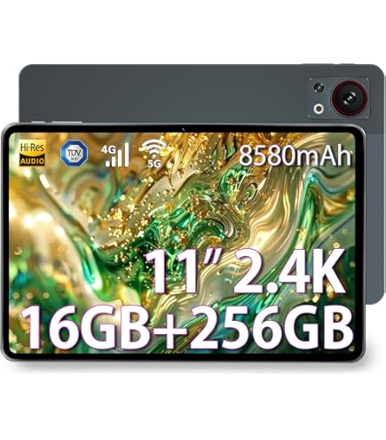 DOOGEE T30 Ultra Tablet 2.5K 11 Inch, Helio G99 Octa-Core 2.2GHz Android Tablets, 8580mAh/18W, 32(12+20) GB RAM 256GB ROM (TF 2TB) Tablet, 16+8MP & Tu00dcV & 2.4G/5G WiFi, Widevine L1, Black