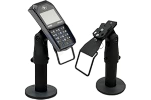 POS VALLEY Supporto Ergonomico per Terminale di Pagamento POS da Banco Ingenico Lane 3000/3600/7000/8000 - Stand POS Bancomat con Maniglia, Rotazione 180° Inclinazione 45°, Montaggio Viti o Adesivo