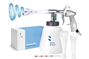 ‎BENBOW BenBow Druckluft Reinigungspistole Classic - Wirbelwind-Effekt für effiziente Schmutzentfernung im Auto - mit 1-Liter-Behälter, Trichter und Trichter mit Bürste