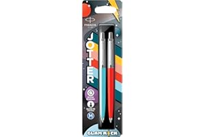 Parker Jotter Originals penne a sfera | Collezione Glam Rock | Azure Blue e Vermilion | Inchiostro blu | 2 pezzi