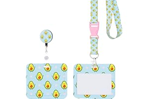 Nurse By Aqos | Porta Badge Da Collo - Cordino Porta Badge da Collo | Porta Tesserino Da Collo - Porta Distintivo Da collo | Porta Cartellino Lavoro - Orizzontale (Avocado Blu)