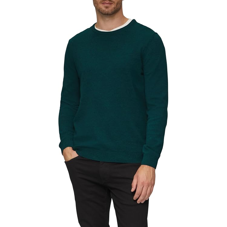 S.Oliver Herren Strickpullover Langarm – Regular Fit Mit Rippbündchen, Streifen- Und Strukturmuster