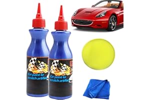 Leogony 2PCS Car Scratch Repair Wax Kit Remover for Deep Scratches, Cars Paint to Scratches Artifact with Sponge & Towel