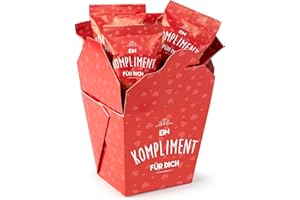 ‎SCHERZBOUTIQUE Glückskekse Ein Kompliment für Dich 9er Box Glückskekse Kompliment, Danke Geschenk Muttertag, Geburtstag, Kollegen, Alltagshelden, Fortune Cookies Geschenk frisch gebacken, vegan & made in Germany