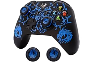 BRHE Xbox-One Controller-Skin, Anti-Rutsch-Silikon-Schutzhülle, Zubehör-Set für Microsoft Xbox 1 kabellos/kabelgebundenes Gamepad Joystick mit 2 Daumengriffen (blau)