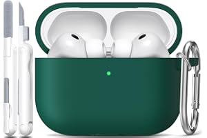 R-fun for AirPods Pro 3 Case (2025) Soft Silicone -Dark Green | Compatible with Apple AirPods Pro 3rd Generation, Cleaning Ki