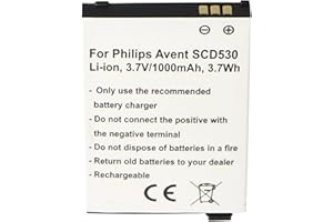 ACCUCELL Batterie compatible avec Philips Avent SCD530, Li-Ion, 3,7 V, 1000 mAh, 3,7 Wh