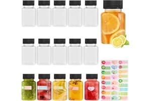 winbest 16 sztuk butelka do napełniania, 100 ml, plastikowe naklejki, wielokrotnego użytku, smoothies