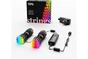 Twinkly Strings 250 LED RGB, Bande LED Intérieur et Extérieur, Lumières LED Smart Multicolores, Compatible avec Alexa et Google Home, IP44, Contrôlée par App, Fil Noir, 20m