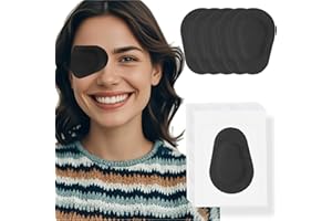 THSIREE 20 Pcs Adhesive Eye Patches for Adults, Medical Eye Patch Disposable Breathable Eyepatch for Amblyopia Lazy Eye Latex Free Adhesive Bandages for Adults, Black Regular Size 3.3×2.3 inches