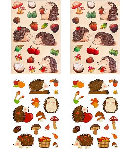 Lot De 50 Autocollants En Forme De Hérisson Pour Scrapbooking