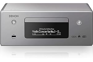 Denon CEOL-N11 DAB Audio Receiver With CD Player, HiFi Amplifier TV Sound, Bluetooth, 2x Optical Input, DAB+, Google Assistant / Siri / Alexa Compatible, Music Streaming, HEOS Multiroom â€“ Grey