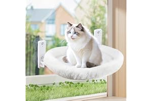 TOSAVGA Pliable Hamac Chat Fenetre avec Housse Epaisse Amovible, 52x30cm Jusqu'à 18kg, Hama pour Chat Peluche, Hamac de Chas Monté sur la FenêTre sans Câbles Lit, amac Fenetre pour Cha Robuste Lit Fenetre