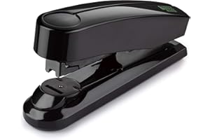 Novus B 4FC re+New Flat Stapler (50 Sheets, Flat Clinch Technology, Recycled Plastic Top, Stapler with 200 Staples) Black